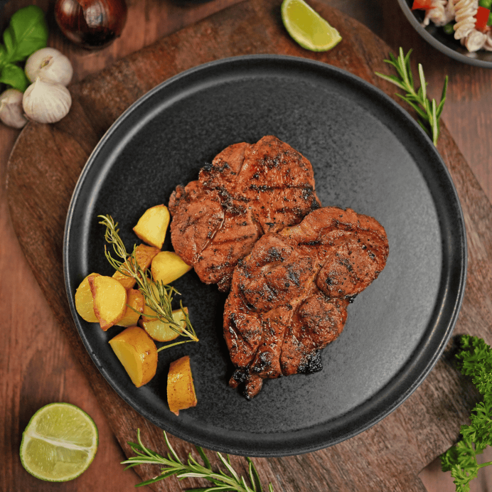 Nackensteak in Gewürzmarinade (eingelegt) // 2 Stück = 310g