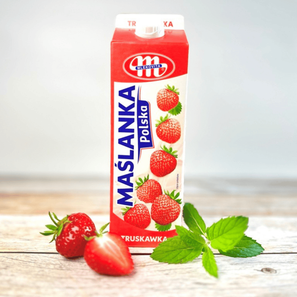 Buttermilch Erdbeere 1kg – Fruchtige Erfrischung von Mlekovita aus Polen