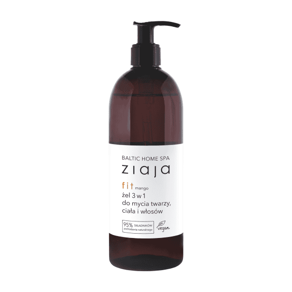 Ziaja Baltic Home Spa Fit 3-in-1 Mango Duschgel für Gesicht, Körper & Haare – Energie-Kick mit Koffein 500 ml