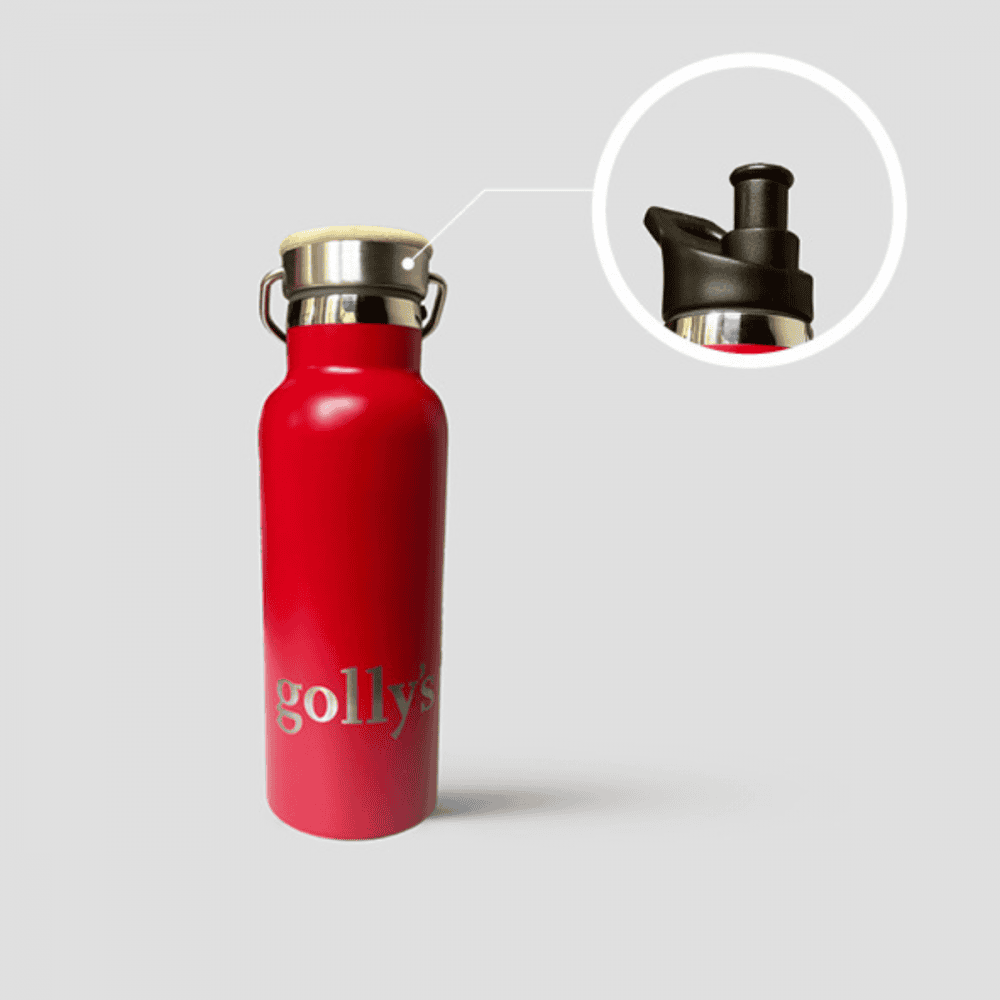 golly's Trinkflasche (Edelstahl) mit Sportaufsatz