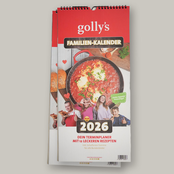 golly's Kalender 2026 (mit leckeren Rezepten & Familienplaner)