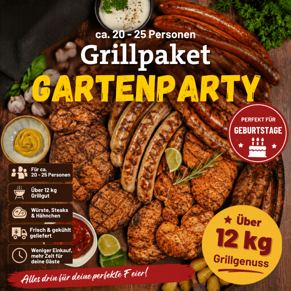 Grillpaket Gartenparty XXL (für ca. 20–25 Personen) – golly's