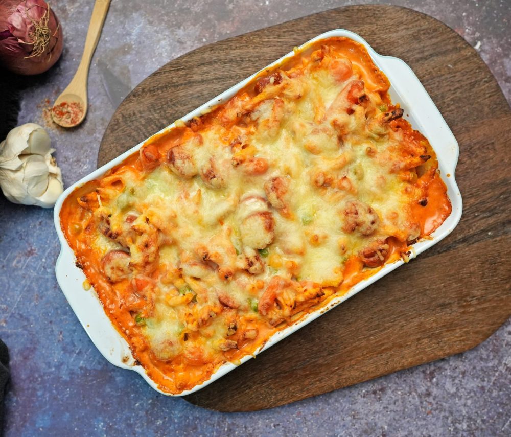 Spätzle-Auflauf mit Sonntagskrakauer mit Sonntagskrakauer – golly's Rezept